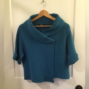 Peruzzi Italy Teal Shawl Collar Sweater Jacket